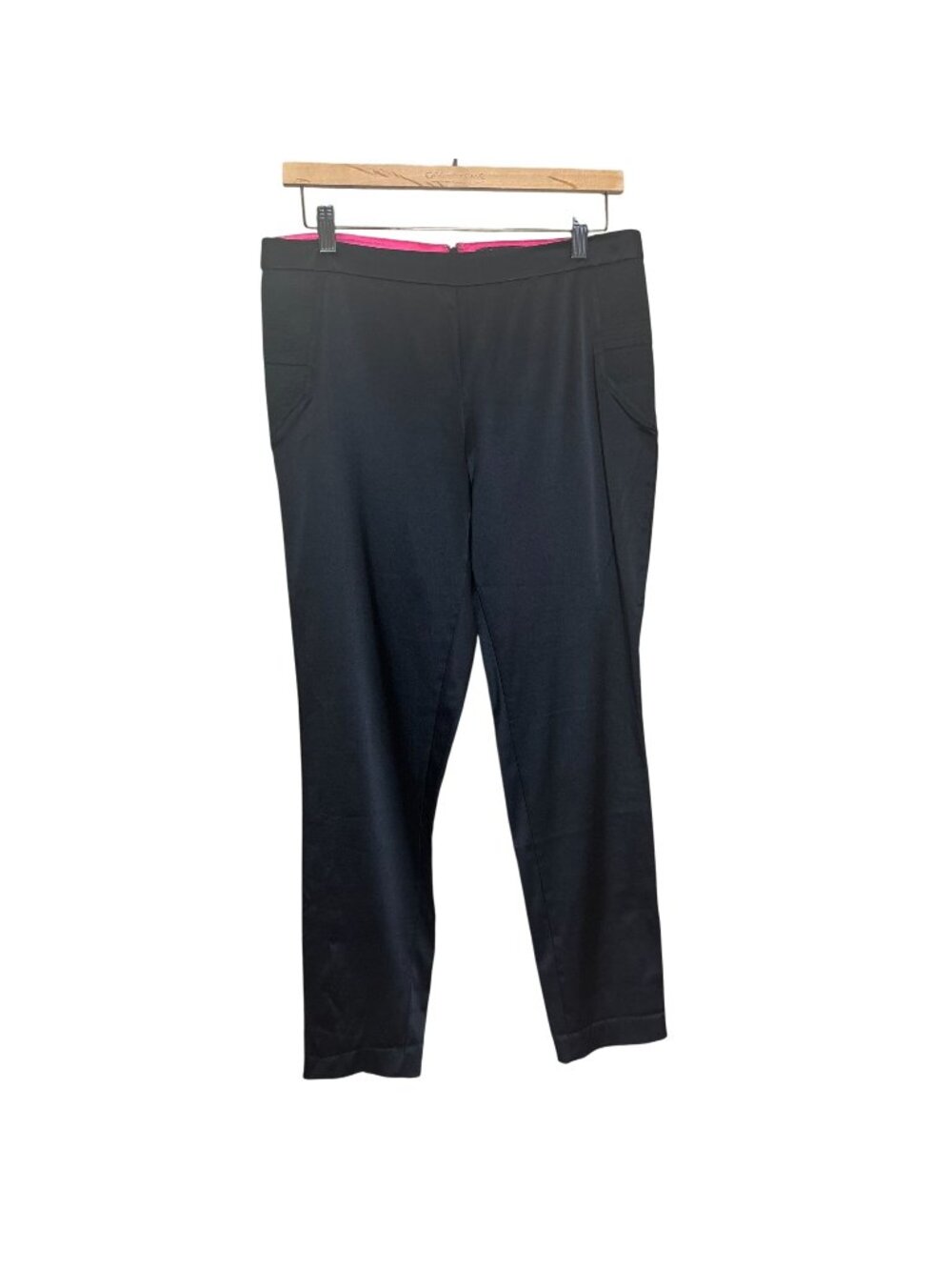 Vintage Y2K Black Satin Straight Leg Mid Rise Pants 7